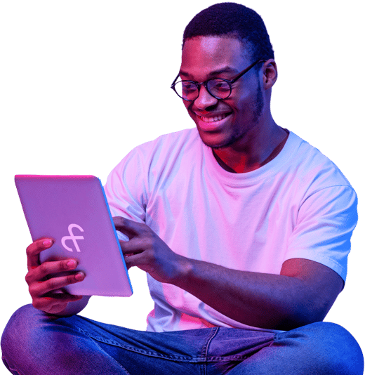 Young man enjoying full fibre broadband 